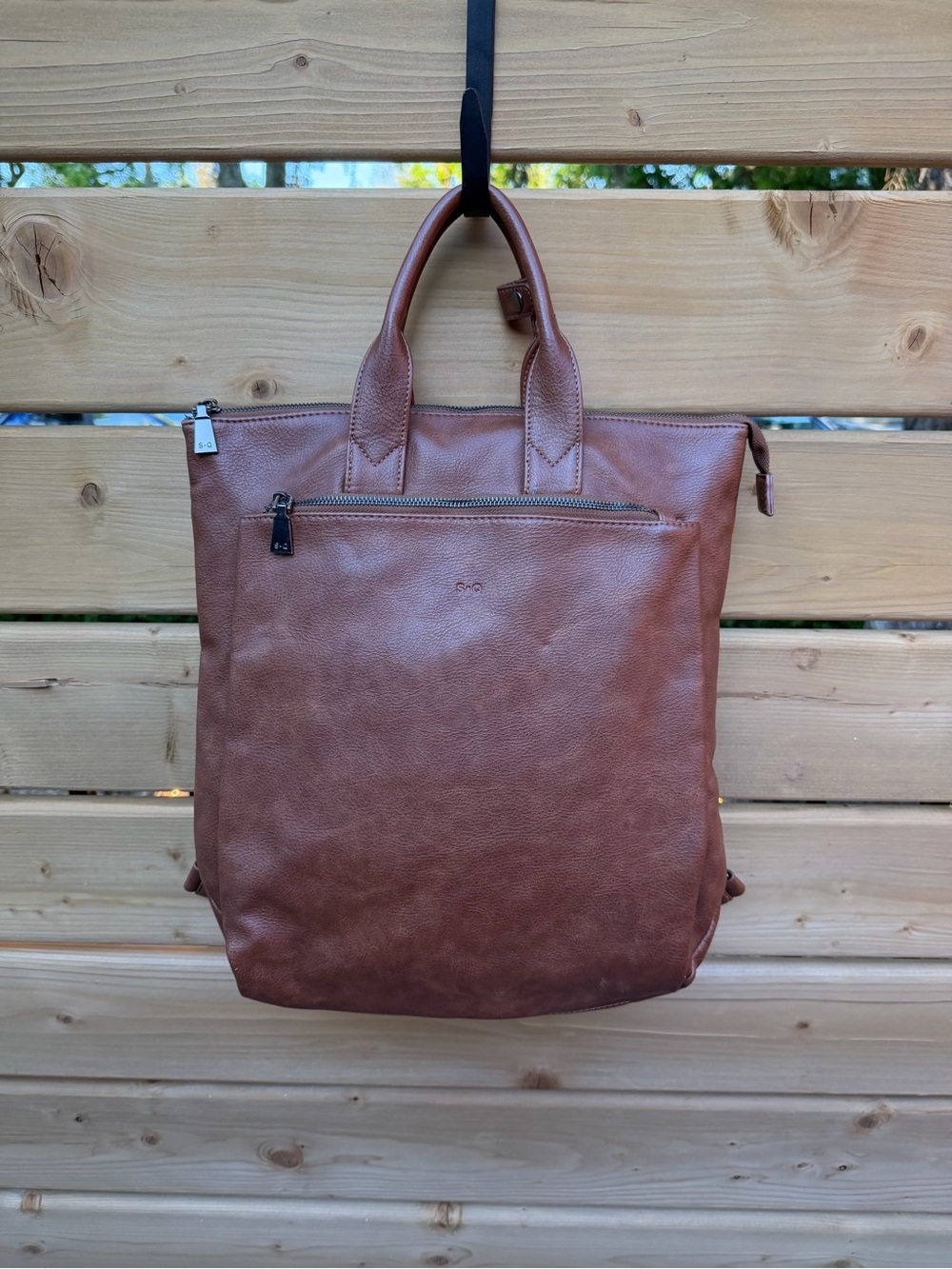 S&Q Backpack/ Tote Brown Leather